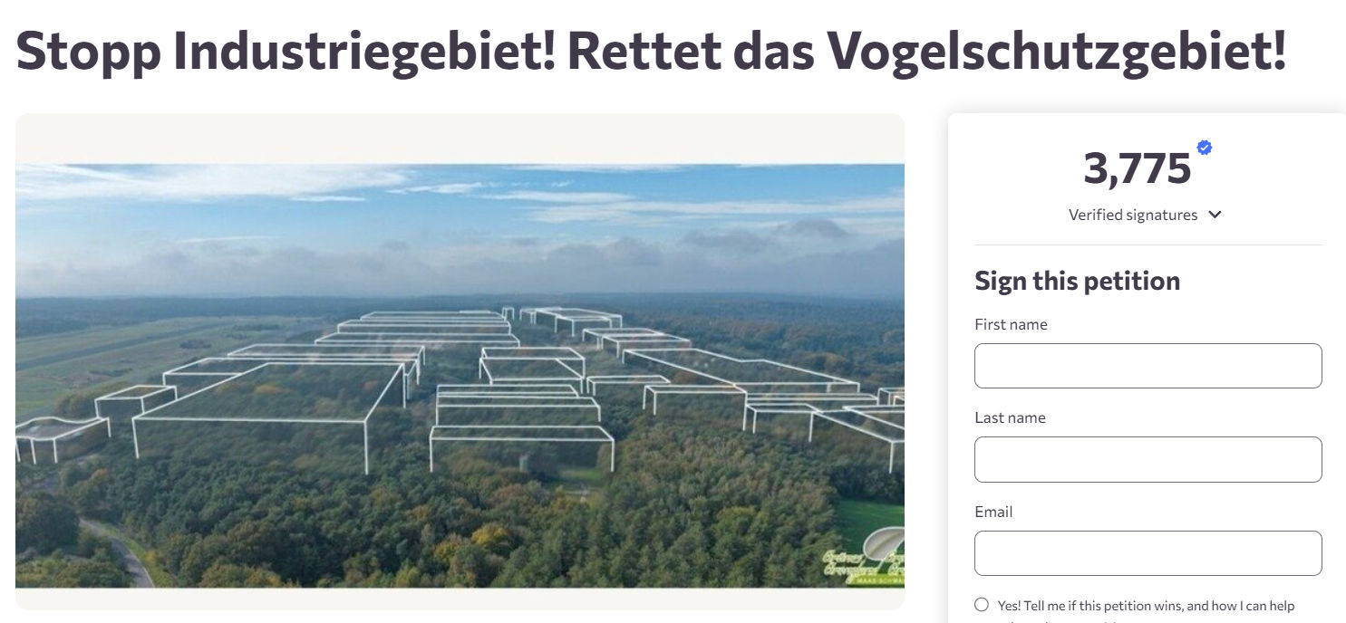 Petitie Stopp Industriegebiet SvZ sept. 2025